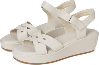 Rockport Amira Womens Wedge Shoes Ivory Leather : 8.5 W (C)