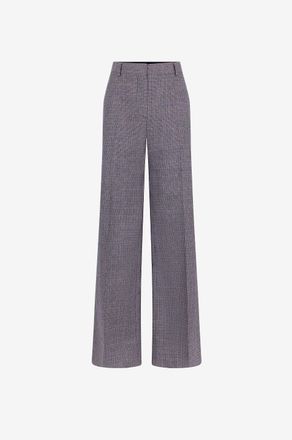Stella McCartney Bootcut-Hose aus Wolle mit niedriger Taille und Hahnentritt