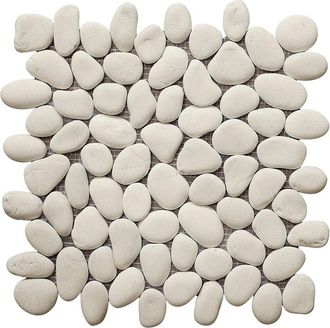 Vente-Unique Mosaico Pavimento E Parete Ola Ciottoli Naturali - Panna - Pacco Da 1m&sup2;