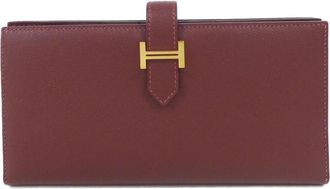Herm&egrave;s Rouge H Soufre Long Wallet (Bi-Fold) (Pre-Owned)