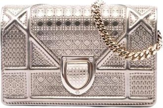 Dior Pre-owned Wallet on Chain - Dames - Vintage Schoudertas - Geel - ONE Size - Leer - Vintage