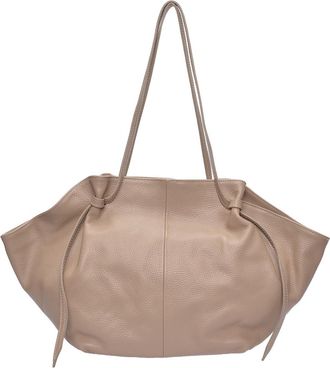 Roberta M Beige Rundleer Tas