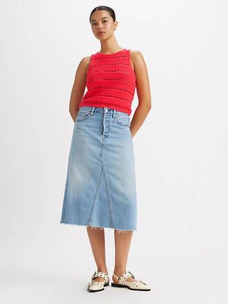 Levi's High Rise A Line Decon Skirt - Womens - 23 - Blue