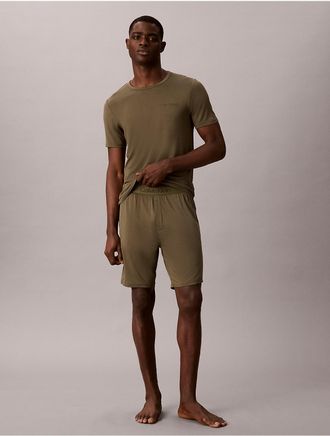 Calvin Klein Mens Ultra Soft Modal Sleep Shorts - Green - L