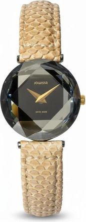 Jowissa Cubic Zirconia Horloge - Dames - Horloges - Beige - ONE Size - Leer - Accessoires