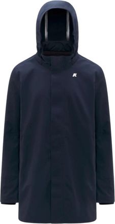 K-Way Waterafstotende Parka Jas - Heren - Regenjassen - Blauw - XL - Polyester - Jassen