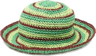 Damson Madder Cappello bucket in rafia - Verde