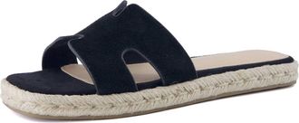 Cushionaire WomenS Avocado Espadrille Slide Sandal In Black