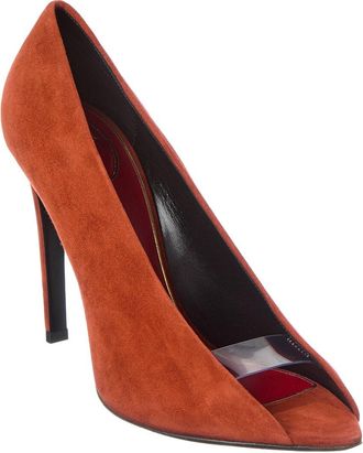 Valentino Open Toe 105 Suede Pump
