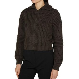 Christophe Lemaire Ribbed Cotton Cardigan - Brown