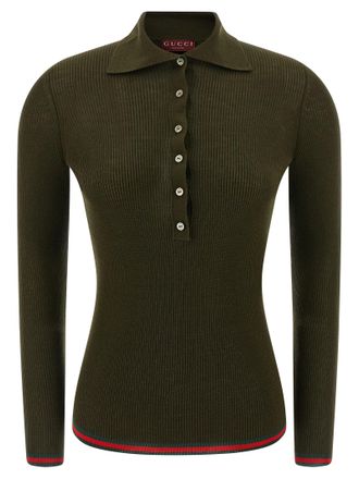 Gucci Womens Nastro Web Polo Shirt