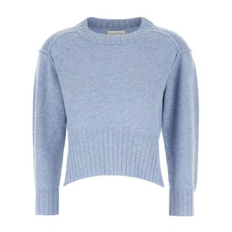 Loulou Studio Lian Sweater - Dames - Cashmere truien - Blauw - L - Kasjmier - Truien & Vesten