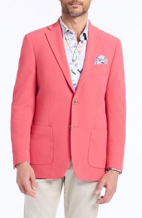 Robert Graham Harston Tailored Fit Coral Pink Seersucker Sport Coat at Nordstrom, Size 44