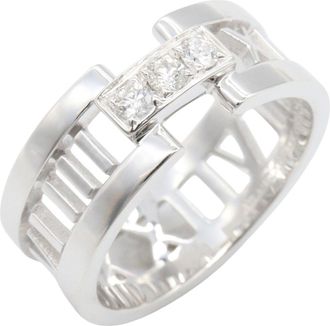 Tiffany & Co. Silver Clear White Gold (18K) Band Ring (Pre-Owned)