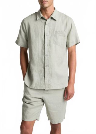 Vince Mens Short Sleeve Shirt In Matcha