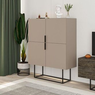 Calicosy Calicosy - Piccolo buffet 4 ante e piedi in metallo Titan - L100 cm