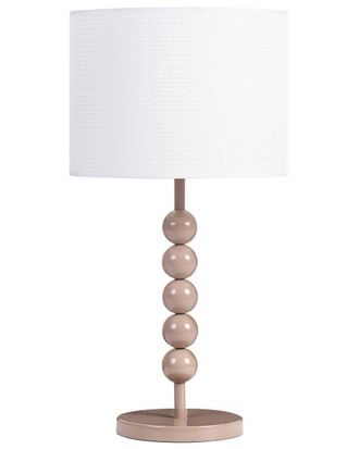 Beliani L&aacute;mpara de mesa metal beige