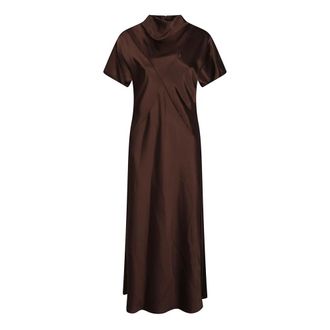 Pinko Kangoo Lange Jurk - Dames - Maxi kleedjes - Bruin - S - Kleedjes