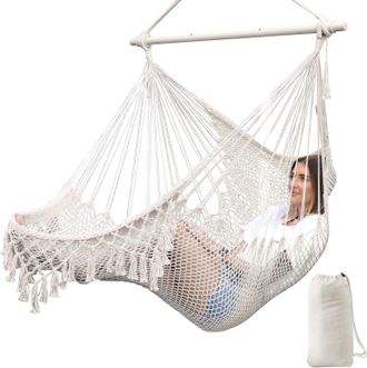 OEM Sillas Colgantes, Sillas Hamaca, Sillas Colgantes Extragrandes De Algod&oacute;n Tejido Suave, Barras Separadoras De Metal Resistentes Y Plegables, Silla Col