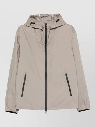 Emporio Armani hooded nylon blouson jacket elastic cuffs