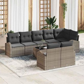 vidaXL Vidaxl - Conjunto De Sof&aacute; De Jard&iacute;n 9 Pcs 289 X 124 X 85 Cm Polirat&aacute;n