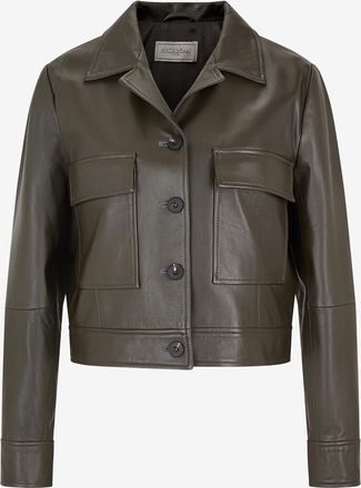 Antonelli Kurze Glattlederjacke mit Reverskragen Gelato