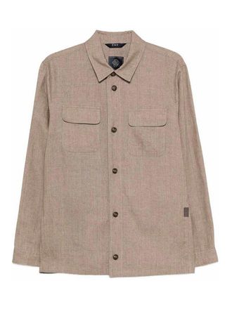Fay Beige linen shirt with chest pockets