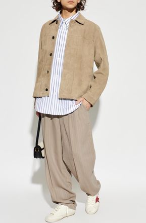 Rag & Bone Suede Jacket With Pockets, Mens, Beige