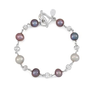 Dower & Hall Pumpkin Bead & Mixed Grey Pearl Bracelet