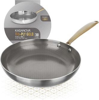 KASANOVA Padella 30 cm triplo strato Tri Ply - Gold