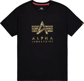 Alpha Industries T-Shirt ALPHA INDUSTRIES Camo Puff Print T-Shirt, Herren, Gr. XXL, schwarz, Obermaterial: 100% Baumwolle, Shirts T-Shirt