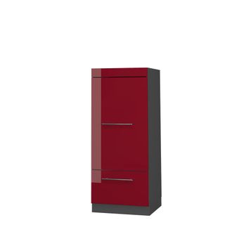 Vicco Armario Para Microondas Fame-line, Rojo Burdeos Alto Brillo, 60 Cm, Vicco