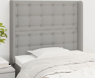 vidaXL Cabecero Con Orejas De Tela Gris Claro 103x16x118/128 Cm Vidaxl