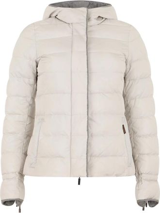 Moorer Gewatteerde jas met capuchon - Dames - Winterjassen - Beige - 2XS - Leer - Jassen