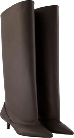 Jacquemus Womens Tourni H Boot Brown Calfskin