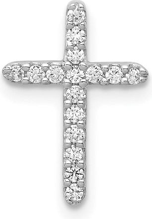 Diamond2Deal 10K White Gold Diamond Cross Pendant