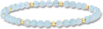 RS Pure by Ross-Simons Aquamarine Bead Stretch Bracelet With 14kt Yellow Gold
