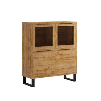 Petits Meubles Vajillero 4 puertas tableros de aglomerado laminados madera y metal