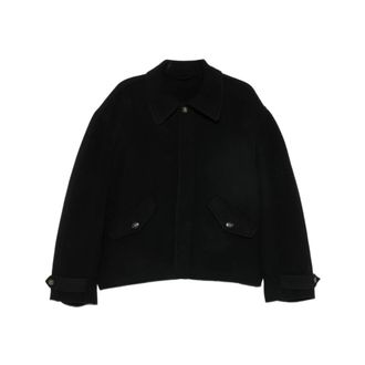 S&eacute;fr Relaxed Wool Jacket - Heren - Jassen - Zwart - Maat: S Wol