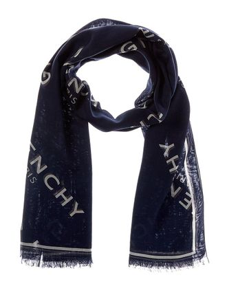 Givenchy Shadow Wool & Silk-Blend Scarf