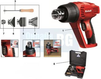 Trade Shop Trade Shop - Sverniciator Pistola Termica 350&deg; 550&deg; 2000w Th-ha 2000/1 Einhell + Accesorios