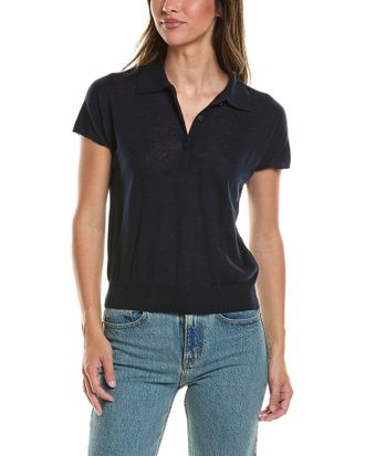 Vince Wool-Blend Knit Polo Shirt