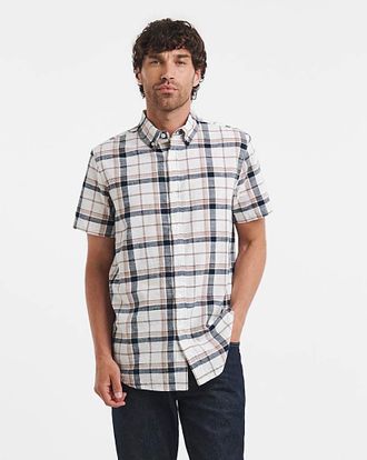 Jacamo Oxford Check Short Sleeve Shirt