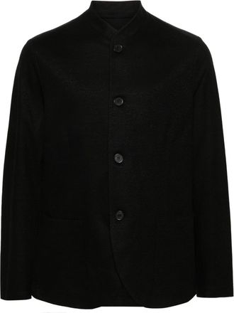 Harris Wharf London Nehru bomber jacket - men - Cotton/Linen/Flax/Polyester - 56 - Black