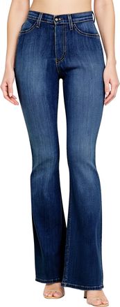 Fengbay Flared Jeans for Women, Ladies High Waisted Stretch Bell Bottom Trendy Bootcut Jeans Legging UK Dark Blue