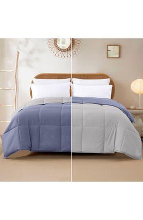 Modern Threads Down Alternative Reversible Comforter in Infinity Blue/silver at Nordstrom Rack, Size Queen