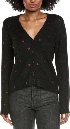 CeCe by Cynthia Steffe Cece Foil Heart Wool-Blend Cardigan