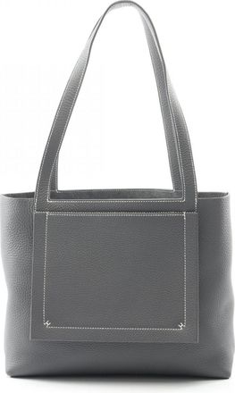 Herm&egrave;s Ardoise Gray Taurillon Clemence Leather Tote Bag (Pre-Owned)