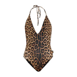 Moschino One-piece, female, Brown, Size: XL Printed Lycra One-piece Swimsuit