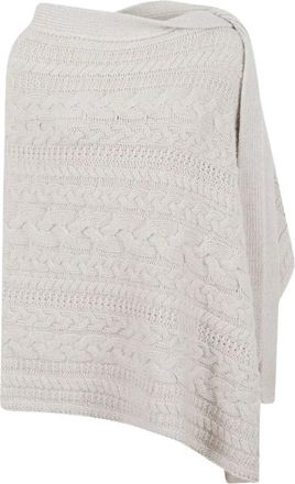 Ermanno Scervino Pure Cashmere Cable-Knit Poncho - Dames - Ponchos - Beige - ONE Size - Kasjmier - Jassen